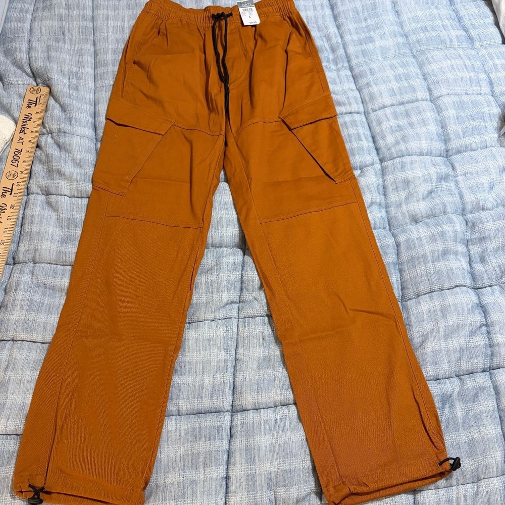 Rue21 Cargo Jogger Pants Elastic Waist Womens S Brown Camel Drawstring NWT